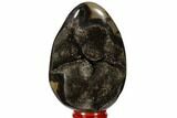 Septarian Dragon Egg Geode - Black Crystals #118761-1